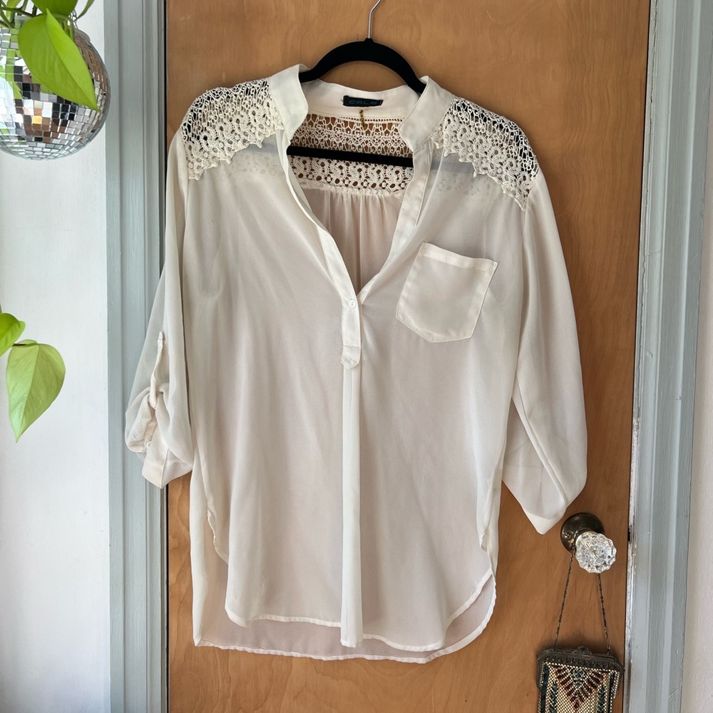 CALS Cream Crochet Blouse